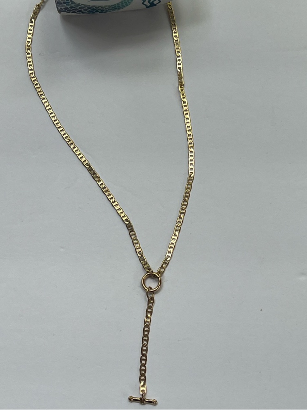 Gold Link T-Bar Drop Necklace - Women Jewelry - Picture 4 of 5